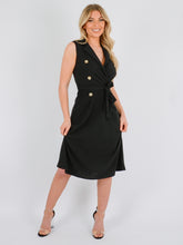 Load image into Gallery viewer, Button Front Belted Midi Dress
