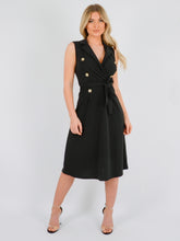 Load image into Gallery viewer, Button Front Belted Midi Dress
